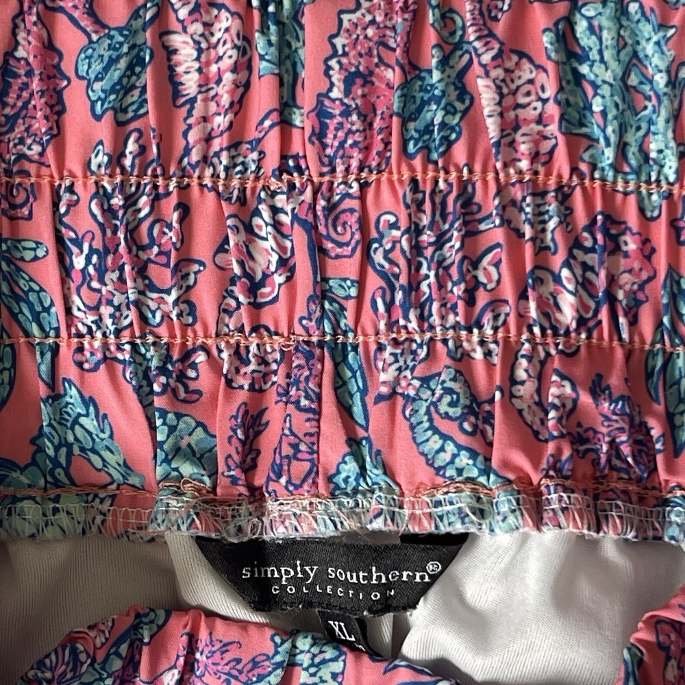 Simply Southern Lined Running Shorts Seahorse XL High Waisted Stretch Beach Swim - Picture 8 of 8